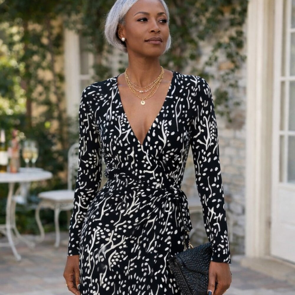 NWT Diane von Furstenberg x Target Sea Spots Midi Knit Wrap Dress